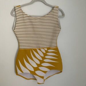 Seea Yellow and White Striped One Piece